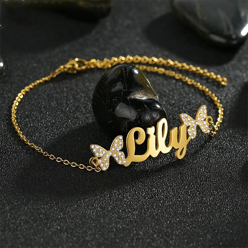 Stainless Steel Name Fashion Chain Letter Bracelet For Women Stainless Steel Name Fashion Chain Letter Bracelet For Women